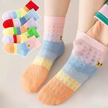 5 пар ультратонких дышащих сетчатых носков, высокоэластичные, мягкие и нежные, спортивные носки, обувь принцессы, верхняя одежда для девочек 1-16 лет 9-16 years(19-23 cm)
