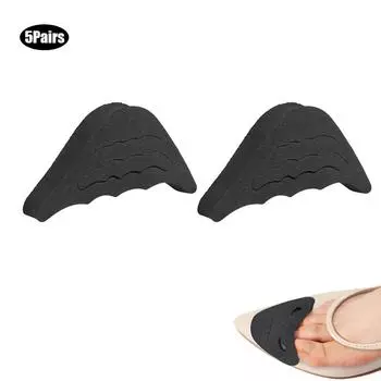 5 пар унисекс губка носок вставка анти боль нескользящая обувь передняя часть стопы подушечка для ухода за ногами(черный )