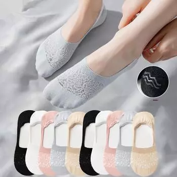 5 пар/упаковка нескользящие дышащие женские невидимые носки до щиколотки мягкие летние короткие носки-лодочки из полиэфирного волокна