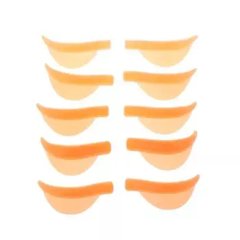 5 пар/упаковка Силиконовые подушечки для завивки ресниц Перерабатываемые палочки для ресниц Щиток Лифтинг 3D Завивка ресниц Аппликатор Инструменты для макияжа оранжевый