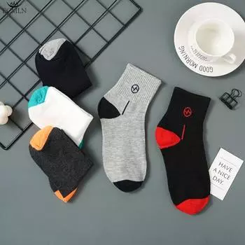 5 пар высококачественных модных мужских носков, деловые повседневные мужские носки one size