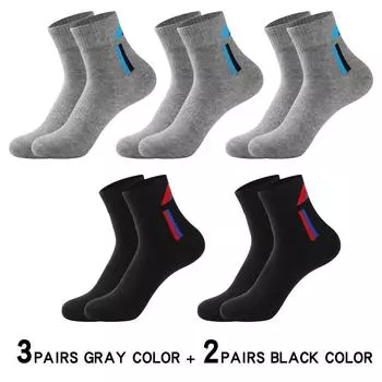5 пар высококачественных мужских носков, дышащие носки средней длины, спортивные носки EU-38-45