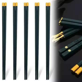 5 пар высококачественных японских нескользящих палочек для еды, корейский домашний отель, ресторан, портативные палочки для здорового питания для суши, палочки для еды