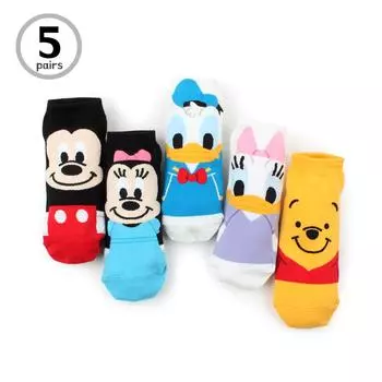 (5 пар) Женские детские носки Disney с низким вырезом и персонажами Big Star, повседневные модные носки OA15 22 - 25 cm