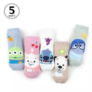 (5 пар) Женские носки Disney для детей с низким вырезом Disney Fruit Character VD59 22 - 25 cm