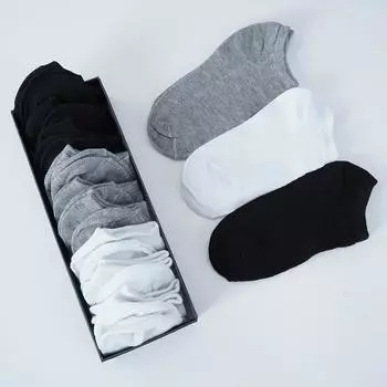 5 пар женских белых и черных носков до щиколотки, женские носки, дышащие спортивные носки, однотонные носки-лодочки, удобные полиэстеровые носки One size
