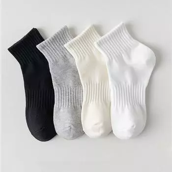 5 пар женских белых носков, хлопковые нескользящие спортивные носки, комплект коротких носков Y2k Harajuku Lolita One Size