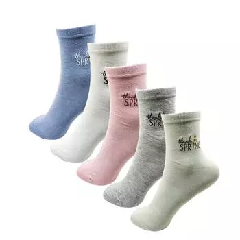 5 пар женских хлопковых носков до щиколотки в упаковке, женский набор повседневных носков, женские короткие носки, дышащие, высокого качества, летние EU(35-39)