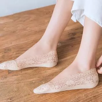 5 пар женских кружевных носков с низким вырезом, желтовато-желтые невидимые носки-лодочки на высоком каблуке, однотонные, высокая эластичность, противоскользящие, впитывающие пот, противоусадочные, летние
