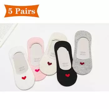 5 пар женских невидимых дышащих носков-лодочек, тонкие сетчатые кружевные однотонные нескользящие короткие носки из хлопка для модного комфорта