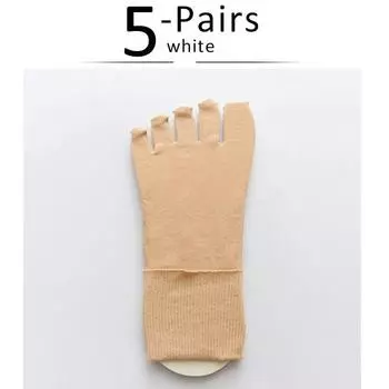 5 пар женских носков с пальцами из шелка и нейлона, однотонные, тонкие, в японском стиле, мягкие, эластичные, прочные, влагоотводящие, дышащие, носки с 5 пальцами EU35-39