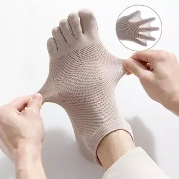 5 пар женских носков весна-лето, мягкие сетчатые дышащие хлопковые впитывающие пот носки с пятью пальцами для занятий спортом на открытом воздухе с разделенным носком 5 Pairs белый