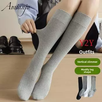 5 пар женских осенне-зимних хлопковых тонких длинных носков 5 Pairs белый