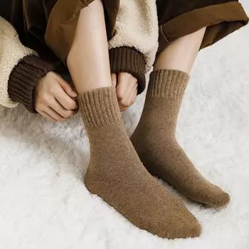 5 пар женских осенне-зимних теплых флисовых толстых шерстяных чулок с сохранением тепла 5 Pairs