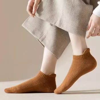 5 пар женских осенне-зимних толстых впитывающих пот спортивных носков с резинкой для волос, приподнимающих лодыжки 5 Pairs