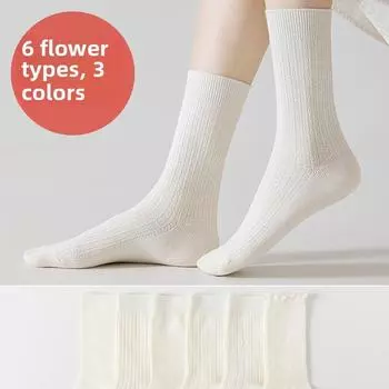 5 пар женских осенних носков Anti Pilling Twist Academy Wind Tube Pile Socks 5 Pairs