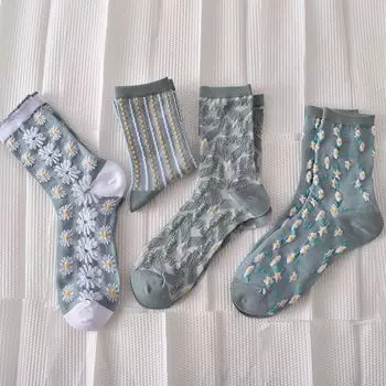 5 пар женских средних носков-труб на осень и зиму в корейском стиле, модные универсальные, высококачественные длинные носки-трубы Mori 5 Pairs