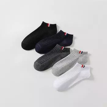 5 пар женских тонких носков-лодочек, модные боковые этикетки, однотонные, унисекс, мужские и женские, мягкие, дышащие, впитывающие пот, повседневные носки One Size