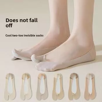5 пар женских тонких носков-лодочек с дезодорантом и абсорбирующим эффектом из чистого хлопка с двумя невидимыми носками на весну и лето 5 Pairs телесный/белый