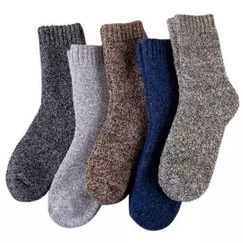 5 пар зимние утолщенные терри теплые носки плюс флисовые шерстяные носки