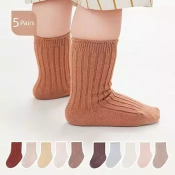 5 пар зимних детских толстых носков, теплые шерстяные носки, детские носки, однотонные носки для девочек и мальчиков S