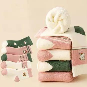 5 пар зимних махровых носков для детей Cheer on Duck, высокоэластичные, влаго- и теплопроницаемые, спортивные носки, чулки, 1-14 лет 9-14years (19-23cm)