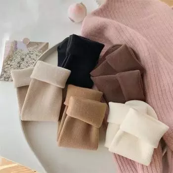 5 пар зимних носков, набор из 5 цветов, унисекс, утолщенные, плюшевые, однотонные, эластичные, нескользящие, теплые, средней длины, носки для повседневной носки, спорта One Size 1 Set