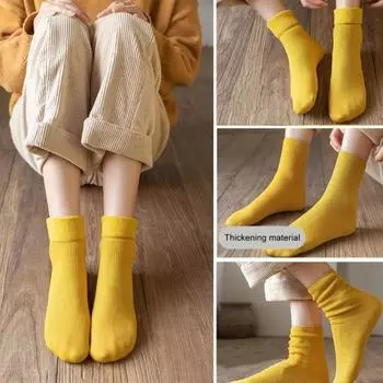 5 пар зимних носков унисекс из толстого плюша средней длины, термоэластичные, нескользящие, однотонные, тонкие носки для катания на лыжах, коньках, кемпинга A