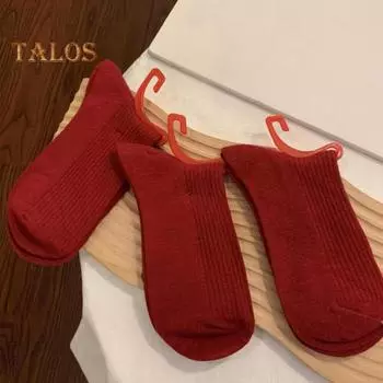 5 пар зимних носков унисекс, новогодние праздничные красные флисовые носки, толстые винтажные носки средней длины, противоскользящие, высокоэластичные спортивные носки One Size 1 Set