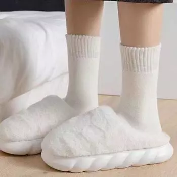 5 пар зимних носков, утолщенные плюшевые носки средней длины, высокоэластичные, с защитой от скольжения и образования катышков