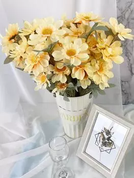 5 Pcs Artificial Flower Polish Chrysanthemum Fake Polish Chrysanthemum Silk Flowers for Home Restaurant Wedding Outdoor Decoration вино красного