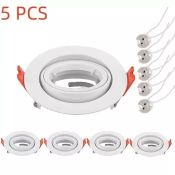 5 Pcs Commercial Interior Lighting Fixture LED Downlight Fittings Cutout 75mm Downlight Frame with MR16 Lamp-socket