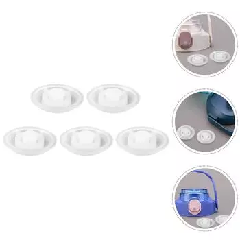 5 Pcs Cup Accessories Silicone Stopper Belly Bottle Spill Proof Cap Waterbottle Cork Reusable Silica Gel Leak Bottles белый