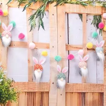 5 шт. пасхальный гном кролик кролик скандинавский гонк карлик плюшевые куклы украшения детский подарок декор 5 pcs