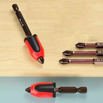 5 PCS Fixing Set Drill Bit Magnetizer Hand Tools Magnetic Ring Batch Head красный