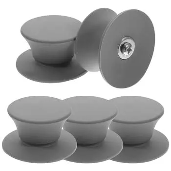 5 Pcs Grip Silicone Cookware Pot Knob Handle Pan Replacement Lid Silica Gel Universal Handles серый
