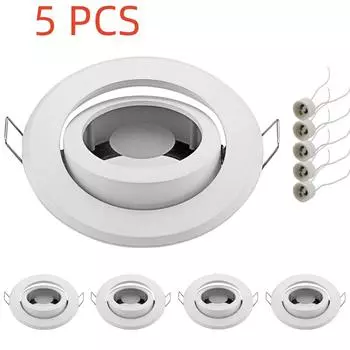 5 Pcs LED Downlights Fitting GU10 Lamp Base 85mm Cut Hole Ceiling Recessed Lamp Replaceable Bulb Frame Spot Light
