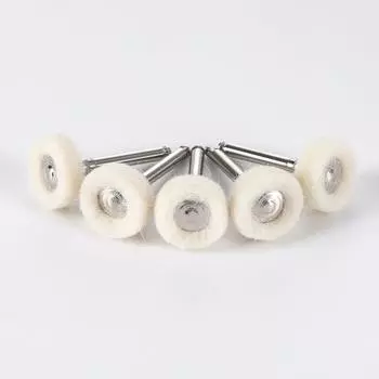 5 Pcs/Pack Dental Polishing Brush Wheel 2.35Mm Ra Polisher Felt Cotton White Goat Hair For Low Speed Handpiece Dentistry Tool 5Pcs Felt
