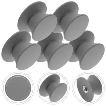 5 Pcs Pan Lids Silicone Handle Pot Replacement Knob Cake Cookware Grey Holding Handles Universal for Pots Pans чёрный