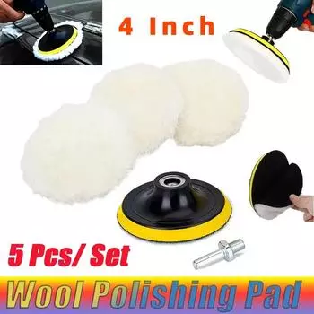 5 pcs/set 4inch car polishing waxing buffing wheel pad car polisher kit for auto car paint care car-styling