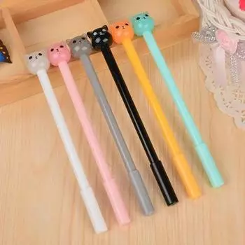 5 Pcs Set Cute Kawaii Neutral Cat Gel Pen Office Writing Supplies Gifts Color Random Korean Stationery Back To School