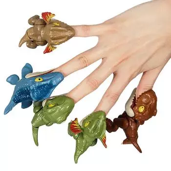 5 Pcs/Set Finger Biting Dinosaur Action Figures Toys Creative Funny Interactive Biting Hand Stress Relieving Toys Random 5 pcs