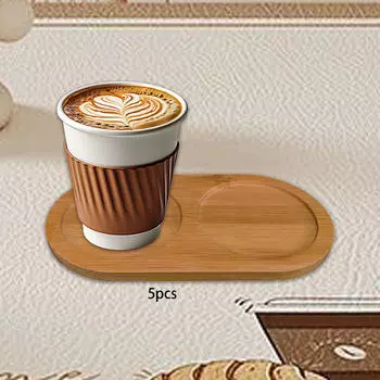 5 шт. бамбуковый овальный поднос для сервировки чашки подставка для обеденного стола защита для центрального элемента oval