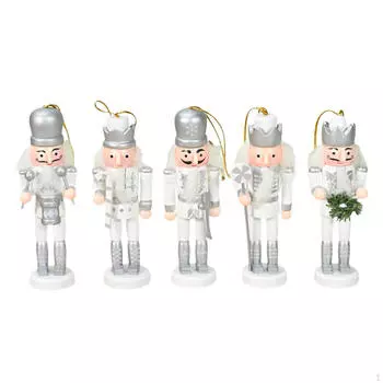 5 Pieces Christmas Nutcracker Pendants Decor Collectible Craft Creative Xmas Tree