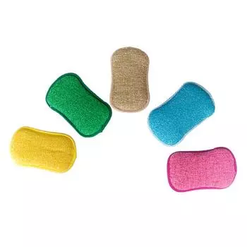 5 Pieces Kitchen Sponge Pot Bowl Plate Cookware Tableware Dish Stains Dust Non-Scratch Scrubber Hotel Cleaning Tool