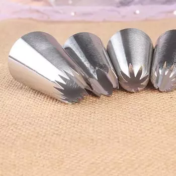 5 Pieces Of Large Metal Cake Cream Decoration Set Pastry Tools Stainless Steel Freezing Nozzle Paper Cup Cake Decoration