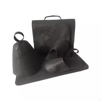 Комплект из 5 шапок для сауны, коврик для ванной, головной убор, термостойкий, для защиты головы в помещении, русский