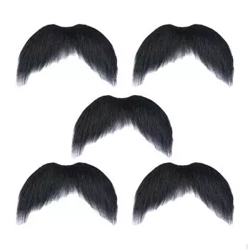 5 Pieces Self Adhesion Fake Mustache Costume Accessories for Masquerade Party