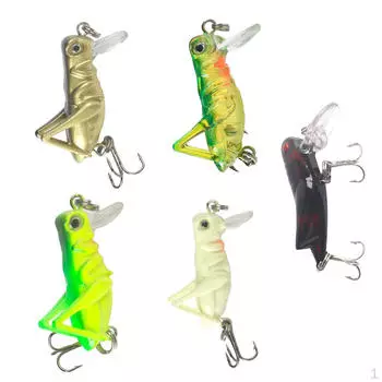5 плавающих вибрационных светящихся приманок для ловли кузнечика, джиг-приманка 4 см