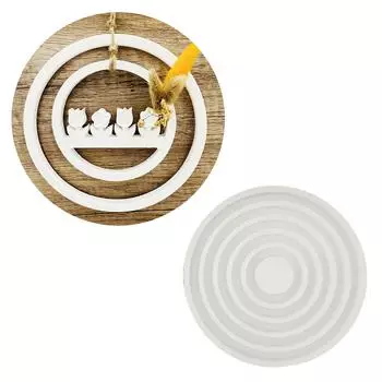 5 полостей в 1 подвесной петле украшения силиконовые формы для эпоксидной смолы круглые смолы формы для изготовления гипсовых украшений